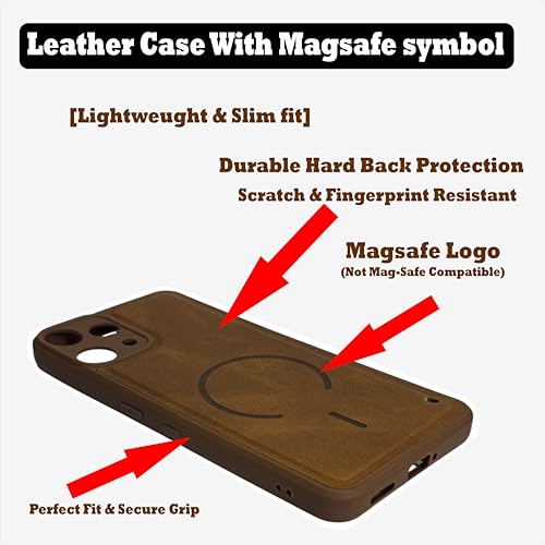 Image of SBMS Back Cover for Nothing Phone 3A Lite | Ultra Slim Soft Rubberised Hard Case | Oil Feel Soft Leather Back | Mag-Safe Design (Mag-Safe Not Support) | Camera Protection Case For Noth 3A Lite (Brown)
