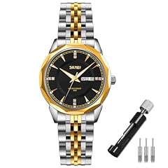 Gold Silver Strap Black Dail