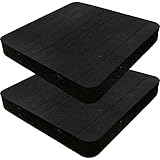 MUSCLE FACTORY トレッドミル マット 防振 防音 ゴム マット ゴムパッド クッション パワーラック ウェイトマシン ピアノ スピーカー用 床 傷つき防止 12cm角 15mm厚 (角丸ブラック/2枚セット)