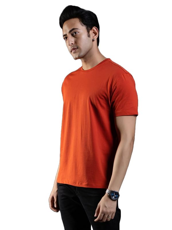Image of Ghumakkad Cotton Blend Half Sleeve Round Neck Sports T Shirt for Men
