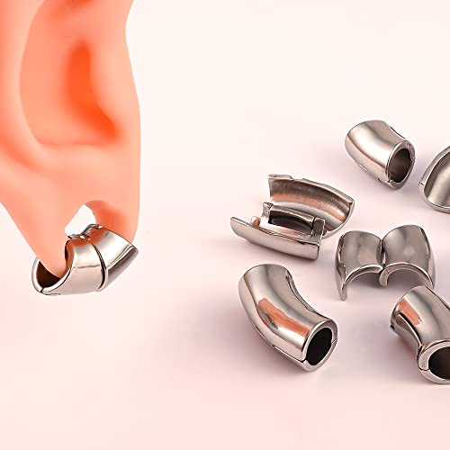Vankula 2Pcs Click Ear Lobe Cuff Stainless Steel Plug Gauges Tunnels Piercing Expander Stretchers Fashion Body Jewelry #TOP5