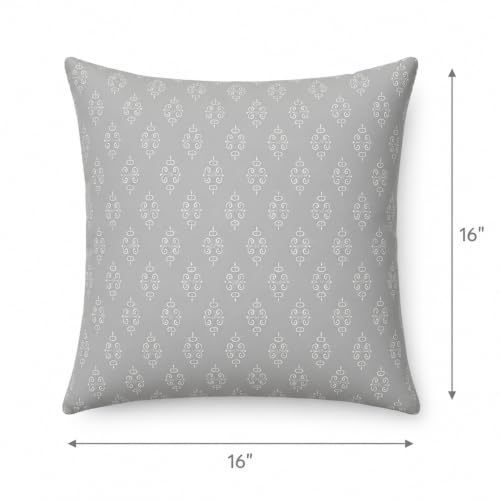 Image of Clasiko 16x16 Cushion Covers - Set of 5 Soft Cotton-Feel Decorative Pillow Covers | Silver Royale, Flap Closure, Perfect for Sofa & Living Room