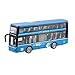 wmengjj Autobus a Due Piani 1:16 Autobus Urbano Giocattoli per Bambini Simula Suono e Luce Porta Apribile Inerzia in avanti Modello di Auto da Turismo Ornamento Decorazione (Blu, Arancione)