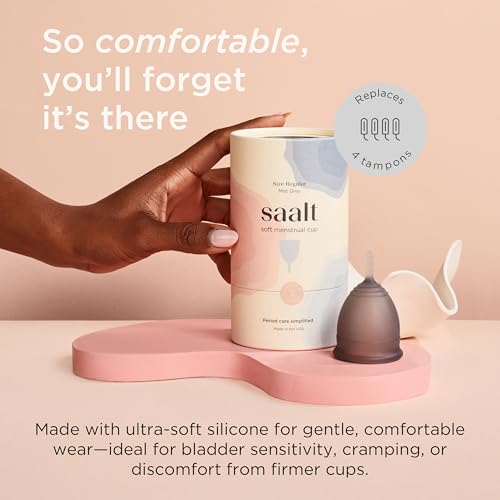 Image of Saalt Soft Menstrual Cup, Reusable Period Cup with Carry Bag