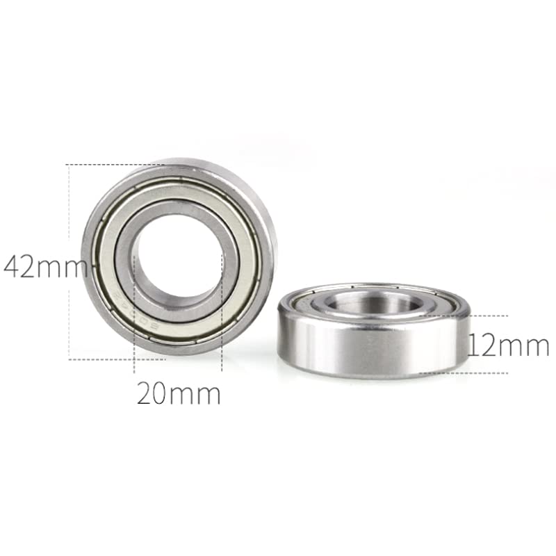 1Pcs 6004ZZ 6004RS 42X20X12mm Precision Bearing Deep Groove Ball Bearing for RC Models,Automotive Motorcycle,Electric Motors(6004ZZ)
