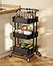 Pipishell 3 Tier Mesh Utility Cart, Rolling Metal Organization Cart with Handle and Lockable Wheels, Multifunctional Storage Shelves for Kitchen Living Room Office Black