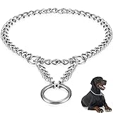 Tamaño ajustable: talla S, aprox. 2 mm x 30 – 40 cm, adecuado para perros de tamaño pequeño a mediano; el anillo de conexión de metal es ajustable, que se puede ajustar de acuerdo a la circunferencia del cuello de tu perro, haciendo que tus perros estén cómodos; la cadena también tiene un cierto rango de deslizamiento, no aprieta el cuello del perro; mide la circunferencia del cuello de tu perro antes de realizar el pedido