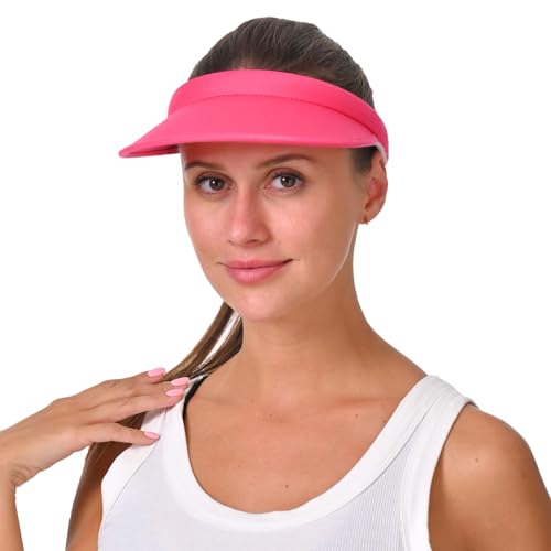 Image of 2 Pack Sun Visor Hats Women Men Clip On Wide Brim Visors Hat Outdoor Sports Golf Beach Travel Tennis Caps
