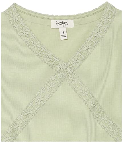 Image of Speechless Girls' Short Sleeve Rib Knit and Lace Accent Top