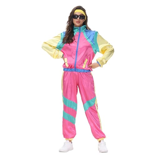 Survêtement rétro années 80 pour femmes ensemble color block coupe-vent 2 pièces - 5