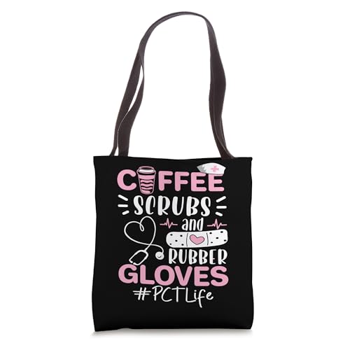 PCT Week Coffee Scrubs Rubber Gloves Patient Care Technician Tote Bag miniatura 1