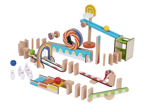 Coffret Domino Run en bois Tooky Toy 57 pièces idée cadeau enfant