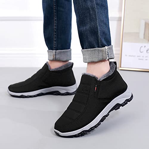Herren Rot Herren Paar Stiefel Winter Flache -Spritzer Verdickung Samt Warme Seitenreißverschluss Mittelschlauch Schneestiefel Herren Schuhe 41 Leder - Image 4