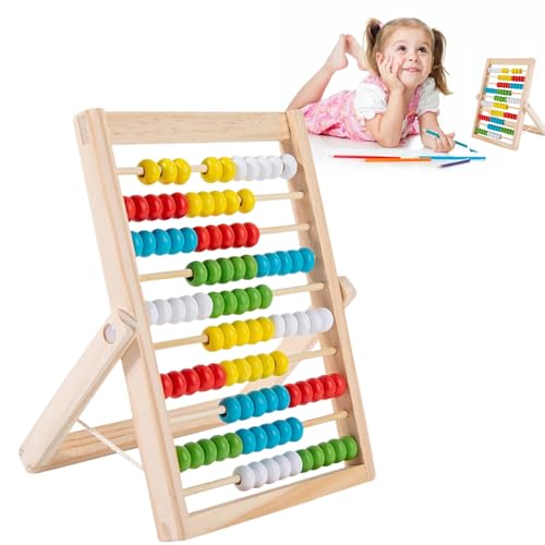 Ábaco de Madera, Abacos para Niños primaria, Contar y Calcular para a Partir, Números Abacos con 100 Bolas de Cuentas, Ábaco Infantil Juguetes de Madera para Niños a Partir de 3 Años