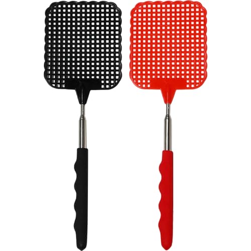 Ram 2 X Extendable Telescopic Fly Swatters Pack Of 2 Strong 75CM Pest Control Fly Mosquito Wasp Bug Insect Swat