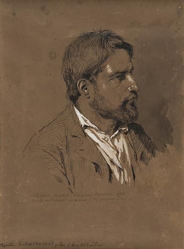 Autorretrato de Segantini en óleo clásico: impresionante lienzo de 60x90cm para salón
