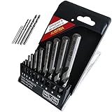 Perfekt positionierte Bohrungen ✅ Weil die lange Zentrierspitze ( Ab 3 mm Durchmesser) mittels CNC-Maschine exakt zentriert angeschliffen wird. Auch ein Verlaufen wird effektiv verhindert. Inhalt: 3 * 1,0 | 3 * 2,0 | 3 * 3,0 | 4,0 | 5,0 | 6,0 | 7,0 | 8,0 | 9,0 | 10,0 mm Durchmesser