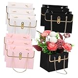 AKOOSY 9 Piezas Bolsas para Forma de Bolso Bolsas de Mano para Embalaje Floral para Arreglos y Blancas Negras