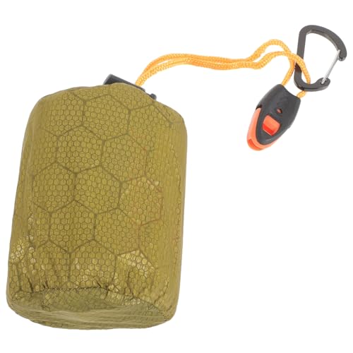 ARTSEWPLY 1set Emergency Sleeping Bag Pe Aluminum Film Thermal Bivy Sack with Compression Stuff Sack for Outdoor Camping Hiking and Survival Gear Windproof Reusable Lightweight Heat
