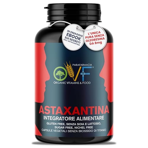 OVF Astaxantina 8mg por cápsula, 90 cápsulas, 3 meses de stock para la protección contra la oxidación, Astaxantina Bio Antioxidante Extraído de Haematococcus Pluvialis, Astaxantina Alta dosis Orgánica