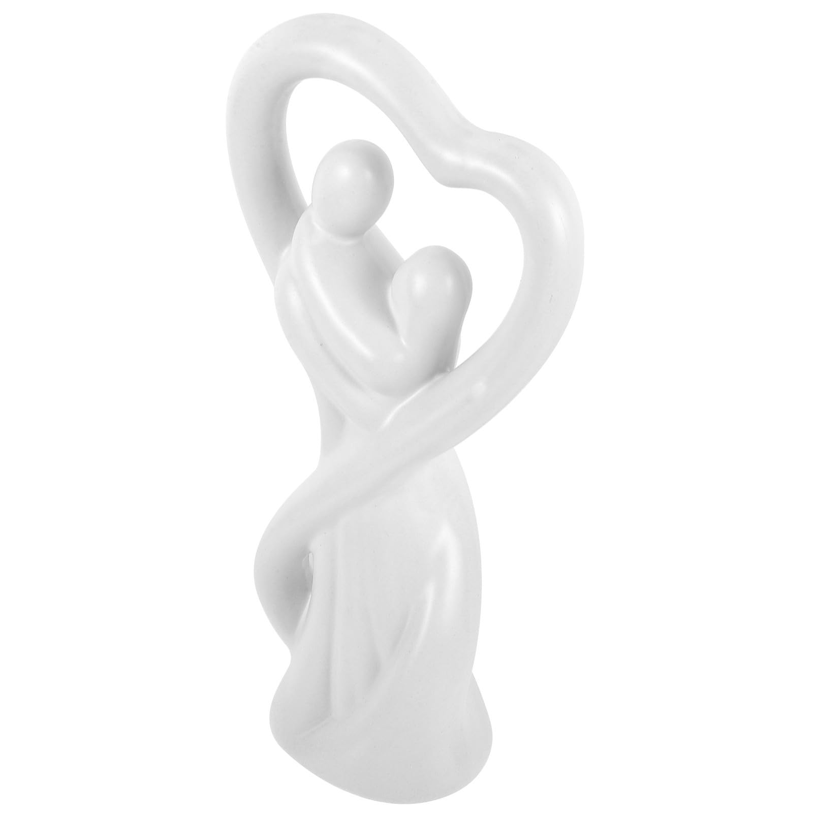 Statue de couple enlacé en céramique pour déco salon et chambre
