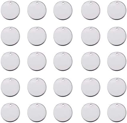 PandaHall Stainless Steel Blank Stamping Tag Pendants for DIY Jewelry Making