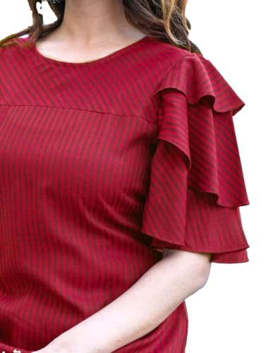 Image of Yash Gallery Women's Rayon Printed Realaxed Fit Top for Women & Girls