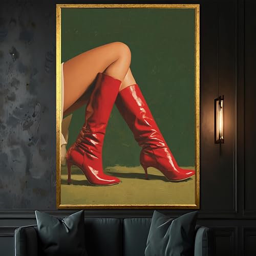 Affiches et impressions de bottes rouges sur toile 50x75 cm