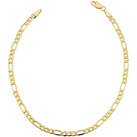 Kooljewelry 14K Yellow Gold Filled Figaro Link Bracelet (3.3 mm, 8.5 inch) Cover
