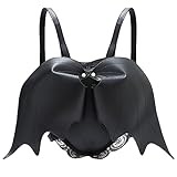 Ovida Bat Backpack Halloween Gothic Backpack Cute Heart Wings Mini Backpack Purse Casual Daypack Lace Shoulder Bag Lolita Bag