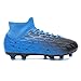 Hanani Boys Girls Soccer Cleats for Kids Football Shoes High Top Training Youth Football Cleats Outdoor/Indoor Athletic Turf Shoes Black Blue