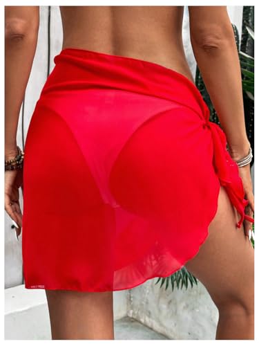 GORGLITTER Women's Beach Sarong Wraps Coverups Floral Sheer Tie Side Swim Bathing Suit Skirts3