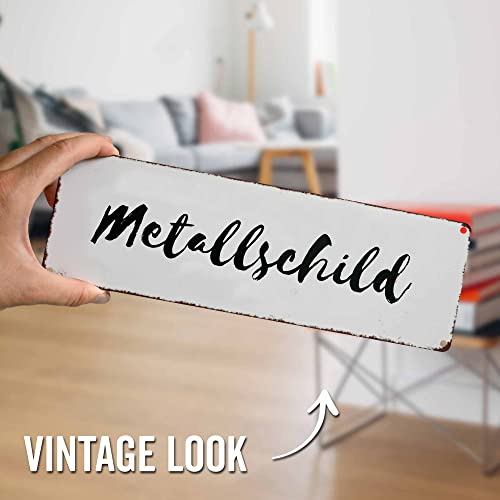 Interluxe Metallschild - Hier wohnt ein Chihuahua - Dekoschild, Türschild oder Hundeschild als Geschenk für Menschen mit Hund