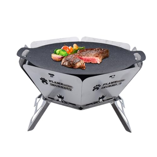 Para Fogatas Para Acampar, De Carbón De Leña,Parrillas De Carbón Portátiles Hexagonales - Para Barbacoa De Alta Resistencia, De Leña Para Fogata Para Cocinar Al Aire