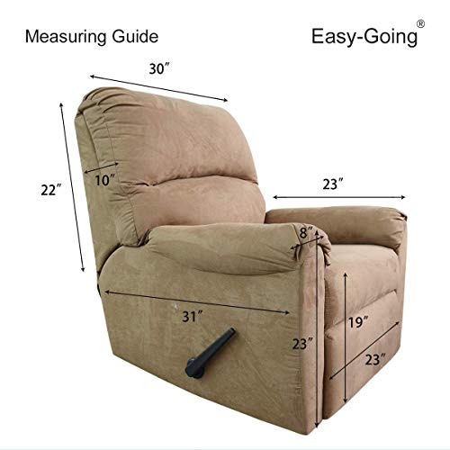 Image of Easy-Going PU Leather Recliner slipcovers, Waterproof Stretch Sofa Covers, 4 Pieces Stretch Furniture Protector, Anti-Slip Elastic Strap Shield Pets Kids Children Cats Dogs (Recliner, Black)