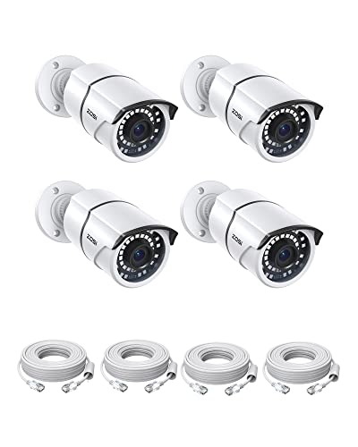 Image of ZOSI 4PK 5MP Add-on POE Security Camera with Ethernet Cables, Outdoor Bullet Camera with 120ft Night Vision, IP66 Weatherproof, Only Compatible ZOSI PoE NVR Recorder(Model:ZR08SN,ZR08HN,ZR16SK,ZR16HK)