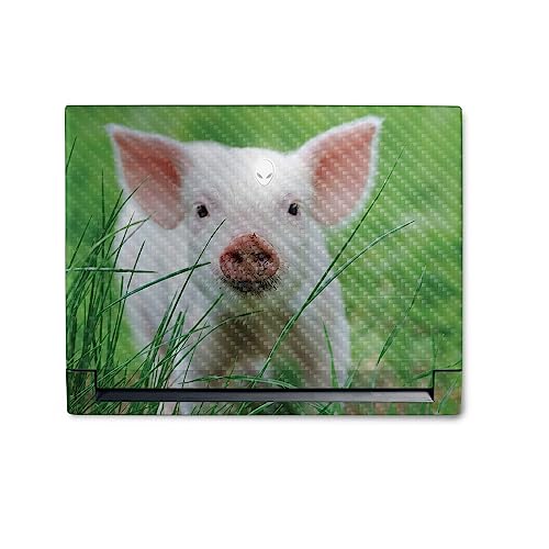 Image of MightySkins Carbon Fiber Skin Compatible with Alienware M18 R1 (2023) Full Wrap Kit - Piglet | Protective, Durable Textured Carbon Fiber Finish | Easy to Apply & Change Styles | Made in The USA