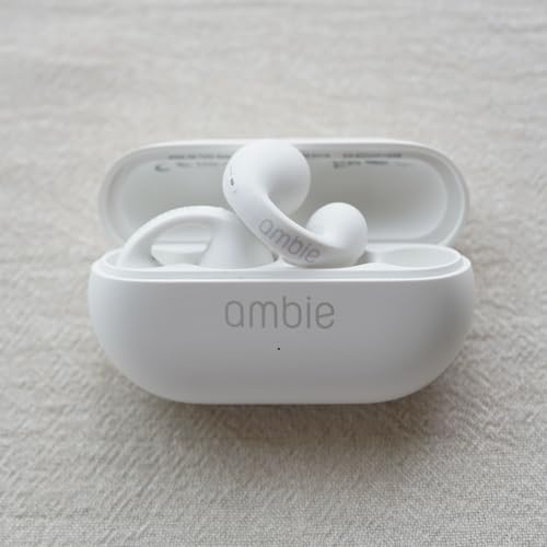 ambie sound earcuffs AM-TW02 スターターセット (WHITE本体×Latte)オープンイヤー ながら聴き 着せ替えできる 完全ワイヤレスイヤホン Bluetooth対応 マイク付き