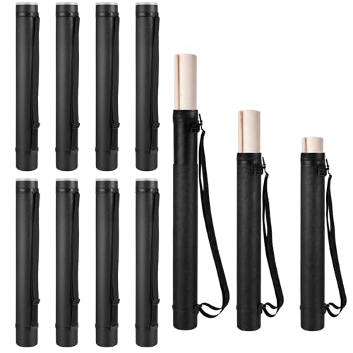 Image of Henoyso 12 Pcs Extendable Poster Tubes Bulk with Strap Blueprint Holder & Carrying Case for Maps, Documents, Artworks, Banners (L)