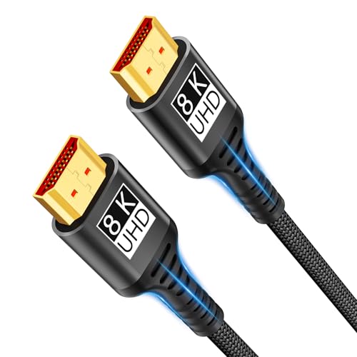 Kryoza Câble HDMI 8K 1m,Cable HDMI 2.1 8K@60Hz 4K@120Hz 7680P Ultra Haute Vitesse Supporte HDR10 3D eARC HDCP2.2&2.3,Compatible avec PS5/4 X-Box/HDTV/Blu-ray...