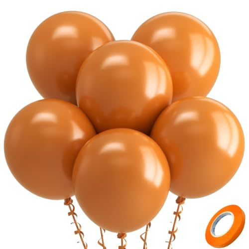 Image of Bezente Burnt Orange Balloons Latex Party Balloons 30 Pack 18 inch Large
