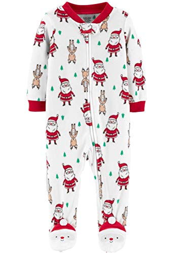 Pyjama grenouillère de Noël bébé garçon en coton blanc motif renne