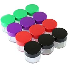 BIN BUDDY 2 Piece Clear Jars with Bright Colored Lids | 20 ml Capacity | Crafted from Sturdy Polypropylene | Ideal for Crafters, Jewelers & Collectors