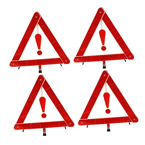 FUNOMOCYA Roadside Safety Kit 4pcs Warning Triangle Signs Car Safety Warning Strong Wind Resistance