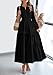 PRETTYGARDEN Women's 2025 Elegant Maxi Dresses Long Sleeve V Neck Flowy Pockets Casual Modest Dress Fall Fashion Clothes (Black,Large)