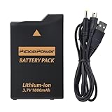 Pickle Power 1800mAh PSP Battery and Charger Cable for Sony PSP-1000 PSP-110 (1001, 1002, 1003, 1004, 1005, 1006, 1007, 1008, 1010), PSP Fat Console