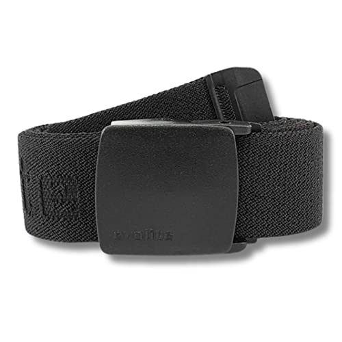 Evolite Erkamp Mens Belt, Elastic Stretch Belt, No Holes Invisible Belt for Men, Automatic Buckle Belt, Wide Outdoor Belt 1.57'' (Black - 40'' - 45'') (E-5506 115)
