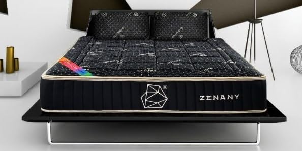 Colchón Zenany 90x190 cm – Viscoelástico Reversible Doble Cara Cool Efecto Frío + Camomila, Memory Foam, Turmalina, Grafeno, Infrarrojos, Antiácaros, Hipoalergénico