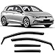 GEARMONSTER Windabweiser kompatibel mit VW Golf MK7 / MK8 2014-2024 Autofenster Regenschutz Regenabweiser Integrierte Deflektoren Integrierter Windabweiser, 4 Stück, Schwarz