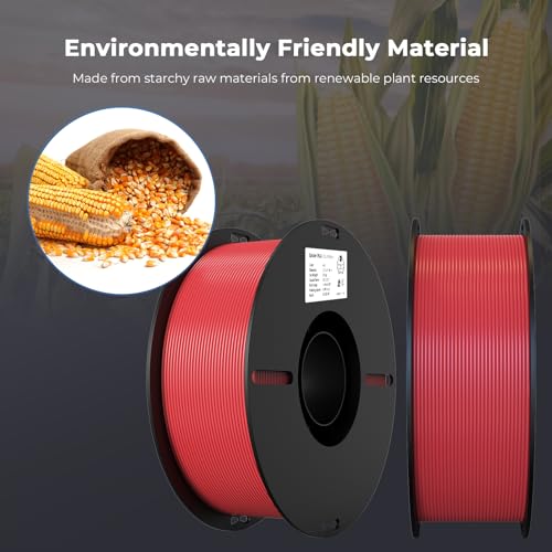 Image of Creality PLA Filament 1.75mm Bundle 2KG, High Precision + /-0.02mm 3D Printer Filament, Consistent Extrusion, Smooth Printing, 2 Pack 1KG Spool,Fits for Most FDM 3D Printers(Red*2)